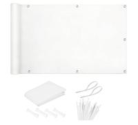 Vela Parasole Rettangolare Impermeabile | Protezione UV e Privacy | Ideale per Balcone, Patio, Terrazza e Giardino Esterno, con Corde per Installazione Facile(White,4x2.5M/400x250CM)