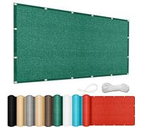 Vela parasole rettangolare, traspirante, 175 x 600 cm, protezione UV al 98%, isolante, per giardino e balcone, colore verde scuro, per esterni, baldacchino, protezione solare