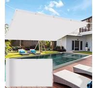 Vela parasole rettangolare, traspirante, 3,6 x 8 m, protezione UV al 95%, per patio, piscina, giardino, villa, con occhielli, colore bianco