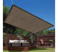 Vela parasole traspirante, 1,6 x 10 m, 95% UV, rettangolare, per giardino e patio, resistente, con 4 corde e occhielli, ideale per la copertura della serra, marrone