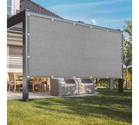 Vela Parasole Traspirante 220 x 590 cm Protezione Antivento 98% Anti UV Rettangolare Traspirante Idrorepellente, con Corde di Supporto per Giardino e Terrazza, Piscina, Grigio Chiaro