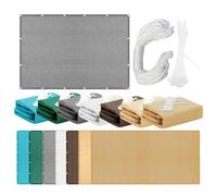 Vela Parasole Traspirante 580 x 620 cm Antivento/Protezione UV Tenda Parasole Esterno Protezione Solare Schermo UV con Funi di Tensione per Esterno per Giardino, Balcone, Grigio Chiaro