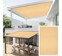 Vela Parasole Traspirante 611 x 698 cm Anti UV Corde di Supporto Traspirante Vele Parasole Traspirante/Antivento/Protezione UV per Giardino, Terrazzo e Piscina, Color Crema