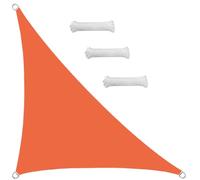 Vela parasole triangolare destra impermeabile, 5 x 5 x 7 m, protezione dai raggi UV, per esterni, giardino e patio, kit con corda resistente, colore arancione