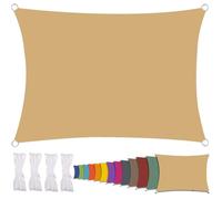 Vela parasole triangolare impermeabile, blocco UV al 95%, baldacchino per esterni, per giardino, patio, terrazza, 2 x 1,8 m, colore: giallo sabbia, perfetta per protezione solare e relax