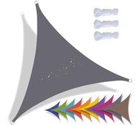 Vela parasole triangolare, impermeabile, blocco UV al 95%, tettoia ad angolo retto, per esterni, giardino e patio, con corda inclusa (4,5 x 4,5 x 4,5 m, grigio)