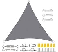 Vela Parasole, Triangolare Impermeabile Con Protezione UV For Il Nuoto Nel Prato All'aperto, Patio, Posto Auto Coperto(Gray,3x3x3m)