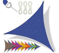 Vela parasole triangolare, protezione dai raggi UV del 95%, impermeabile, per giardino, balcone e terrazza, corda inclusa (blu zaffiro, 3 x 3 m)