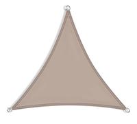 Vela parasole triangolare rivestita in poliuretano, 9,6 x 9,6 m, antipolvere, antivento, per esterni, patio, giardino e feste in cortile, include kit di fissaggio e corda inclusa, colore: grigio talpa