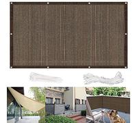Vela per esterni, protezione UV e vento, 70 x 600 cm, per giardino e balcone, colore marrone, con occhielli, cinghie in nylon e corda, soluzione perfetta per terrazze e terrazze