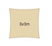 Vela Telo Ombreggiante Vela Quadrata beige 3x3 mt. da giardino esterno con corde