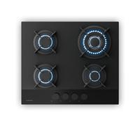 Velaire - Piano cottura a gas | 4 fuochi con ignizione elettrica | Compatibile con metano e GPL | 8000 W | 60 cm