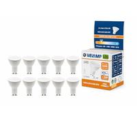 Velamp 10 Lampadine LED GU10, 6Watt Pari ad alogene da 40Watt, 470 lumen, Luce Bianca Calda 3000K, Angolo del Fascio di 120 Gradi, Lampadina LED Non Dimmerabile