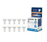 Velamp 10 Lampadine LED GU10, 6Watt Pari ad alogene da 42Watt, 490 lumen, Luce Bianca Fredda 6500K, Angolo del Fascio di 110 Gradi, Lampadina LED Non Dimmerabile