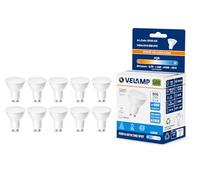 Velamp 10 Lampadine LED GU10, 8Watt Pari ad alogene da 60Watt, 806 lumen, Luce Bianca Fredda 6500K, Angolo del Fascio di 110 Gradi, Lampadina LED Non Dimmerabile
