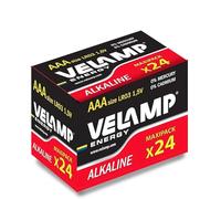 VELAMP - 24 Pile AA 1,5V, Batterie AA Alcaline di Lunga Durata, Pile Stilo Monouso per Controller, Giocattoli, Torce, Telecomandi, Dispositivi Elettronici di Uso Quotidiano - Confezione da 24