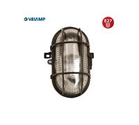 Velamp Turtle Plafoniera da esterno ovale - Attacco lampadina E27 - 60W Max -Impermeabile (IP44) - Ideale per montaggio all’esterno - Colore nero