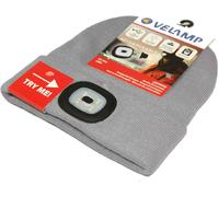 Velamp, Cappellino con Luce LED Frontale, 100 Lumen, Ricaricabile, Lavabile, Mimetico Verde