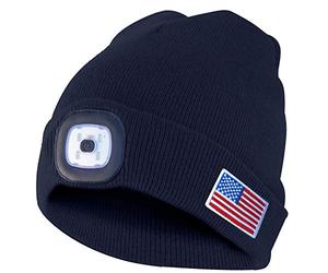 VELAMP, Cappellino con Luce LED Frontale, 100 Lumen, Ricaricabile, Lavabile, USA