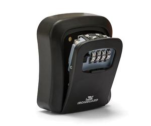 Velamp - Cassetta Chiavi con Codice 4 Cifre IRONGUARD IG008, Cassetta di Sicurezza per Chiavi Resistente alle Intemperie, Key Box Sicuro, Cassaforte Portachiavi da Parete Per Casa Garage B&B - Nero