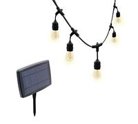 CASSIOPEA: Catenaria IP44 a carica solare, 8 metri, 10 bulbi LED bianchi, nero - Velamp - PS070S