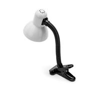 VELAMP CHARLESTON Lampada da tavolo con collo flessibile - Design moderno - Ideale per scrivania, lettura e comodino - Attacco lampadina E27 - Colore bianco