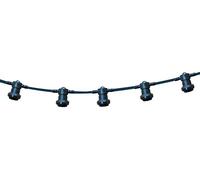 Velamp Cordoniera 10 portalampada E27. Catena luci da Giardino. per Interno ed Esterno. Lunghezza: 10m. Prolungabile, appendibile, Nero