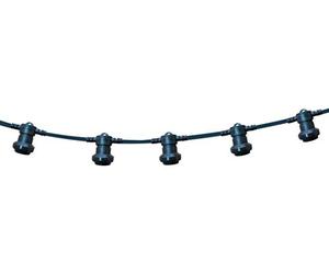 Velamp Cordoniera 10 portalampada E27. Catena luci da Giardino. per Interno ed Esterno. Lunghezza: 10m. Prolungabile, appendibile, Nero
