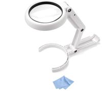 Velamp Crotale Lampada LED Ricaricabile con Lente 5×/11× - 8 LED, Ingrandimento Dettagliato, Batteria Inclusa, Uso da Mano o Tavolo
