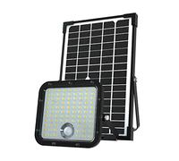 VELAMP Cube Faretto LED Solare 4800 lm - Sensore Movimento, Pannello Remoto con Cavo 5 m, IP65, Installazione su Muro/Palo, Luce Esterna per Giardino, Viale, Sicurezza