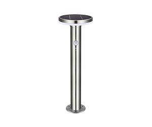Velamp Devils Tower Lampada da Terra LED a Carica Solare. Acciaio Inossidabile. 600 Lumen con rilevatore di Movimento. Alt.: 45cm. IP44: per Balcone, Giardino, terrazzo, Silver