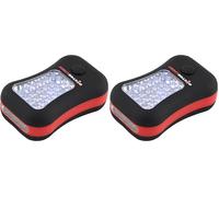 Velamp Doctorlight Lampada da Lavoro 24 LED + Torcia 4 LED - Design Soft-Touch antiscivolo, Gancio e Magnete integrato, portatile e multifunzione per officina, garage, emergenza (Confezione da 2)