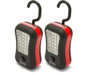 Velamp Doctorlight Lampada da Lavoro 24 LED + Torcia 4 LED - Design Soft-Touch antiscivolo, Gancio e Magnete integrato, portatile e multifunzione per officina, garage, emergenza (Confezione da 2)