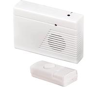 VELAMP DOM001 Campanello Senza Fili da Esterno Impermeabile, 25 Melodie, Raggio d’Azione 100m, Indicatore LED, a Batteria, Bianco