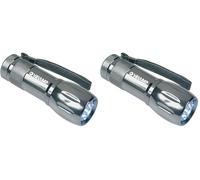 Velamp IN240 Adventure Torcia 9 LED con Astuccio, in Metallo (Confezione da 2)