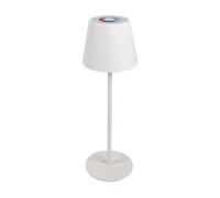 Velamp Josephine lampada da tavolo LED ricaricabile IP44 - 200 lumen, dimmer touch, luce bianca e RGB, 10 ore di autonomia, colore Bianco