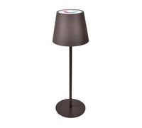 Velamp Josephine lampada da tavolo LED ricaricabile IP44 - 200 lumen, dimmer touch, luce bianca e RGB, 10 ore di autonomia, colore metallo Corten