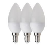 VELAMP Kit da 3 lampadine SMD LED, Oliva C37, 6W/490lm, base E14, 3000K
