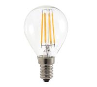 Velamp lampadina LED a filamento - Forma a sfera (P45) - Attacco a vite piccolo (E14) - Potenza 4W Equivalenti 40W - Luminosità 470ln - Temperatura colore 2700K (luce calda)