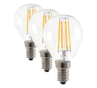 Velamp lampadina LED a filamento - Forma a sfera (P45) - Attacco a vite piccolo (E14) - Potenza 4W Equivalenti 40W - Luminosità 470ln - Temperatura colore 2700K (luce calda) (Confezione da 3)