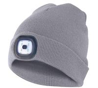 Berretto con luce frontale ricaricabile col. grigio chiaro