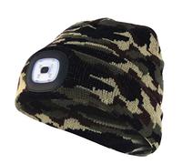 Velamp, Cappellino con Luce LED Frontale, 100 Lumen, Ricaricabile, Lavabile, Mimetico Verde
