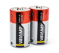 VELAMP LR20/2BP Pila alcalina LR20, D, Torcia,1,5V-Blister da 2 Pile, Rosso