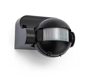 VELAMP MS005 - Sensore di Movimento per Luci Rileva Presenza con Portata 12m/180° Orientabile - Sensore Crepuscolare da Esterno e Interno Impermeabile IP44, Rilevatore a Parete LED Programmabile, Nero
