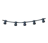 Velamp Cordoniera 10 portalampada E27. Catena luci da Giardino. per Interno ed Esterno. Lunghezza: 10m. Prolungabile, appendibile, Nero