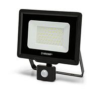 VELAMP Proiettore LED SMD 50W - Sensore di movimento - Impermeabile IP44 - Luce Bianco Naturale 4000K - Colore Nero - Ideale per esterni come faro di sicurezza
