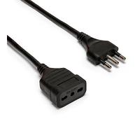 Velamp Prolunga elettrica da 10 metri - Spina grande (16A) e presa bipasso grande/piccola da (10A/16A) - Ideale per collegare gli apparati domestici - Colore nero