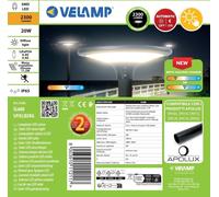 Lampione LED solare 2300 lumen, IP65, da montare su palo - Velamp SL608