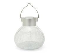 Velamp SPK24 Lanterna Solare Vetro Antichizzato - Ricarica Automatica, 5 Micro-LED, Senza Fili, Design Vintage per Giardino, Terrazzo o Tavolo Esterno