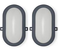 Velamp TARTARUGA Plafoniera LED impermeabile (IP44) - 450 lumen luce bianca naturale 4000K. Ideale per montaggio all’esterno - Colore antracite (Confezione da 2)